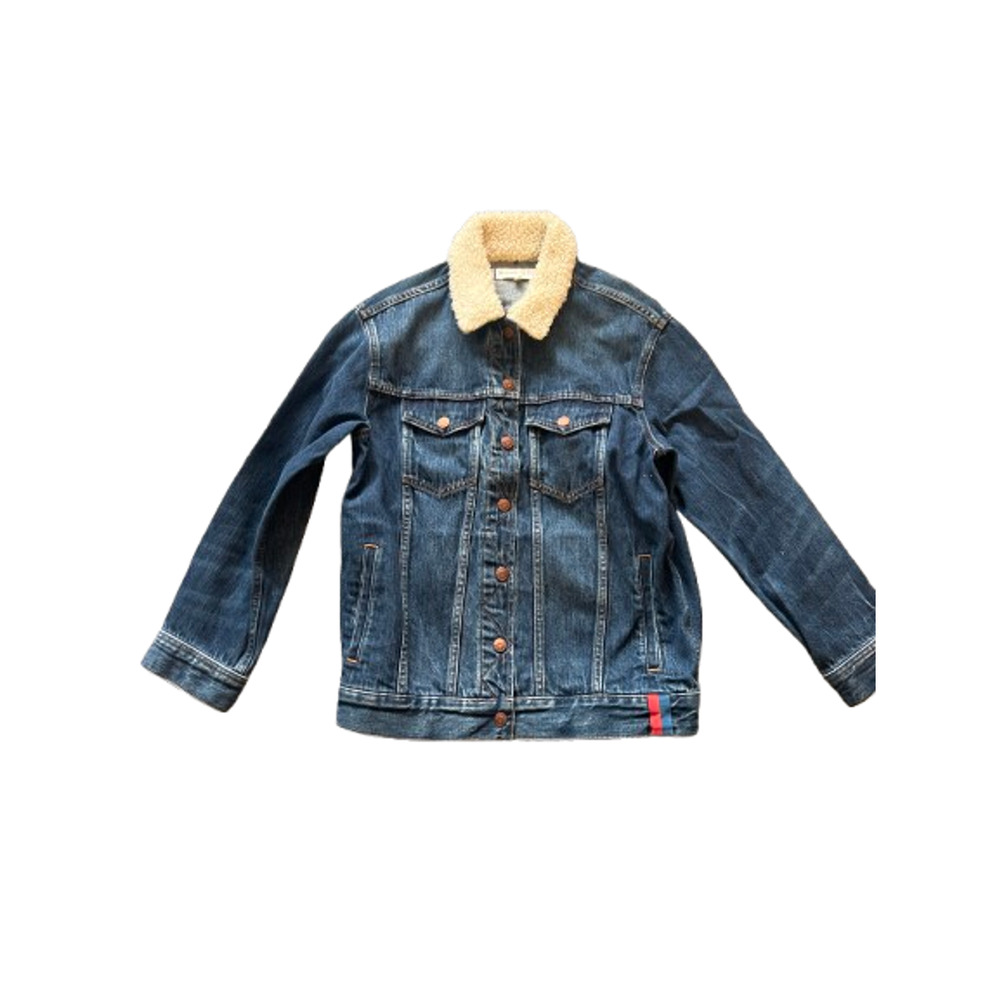 Madewell x Kule Sherpa Lined Collar Blue Kule Indigo Oversized Denim Jacket XS